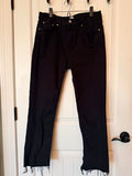 EDWIN Bree Black High Rise Straight Jeans Raw Hem Size 31
