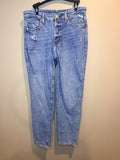 &Denim Straight-Leg Jeans with Subtle Distressing