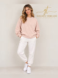 lululemon Pink Oversized Crewneck Sweatshirt Pullover Drop Shoulder