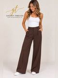 Abercrombie Sloane Tailored Pants Brown Wide Leg 30 Regular GT-0260