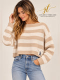 We The Free Ivory Combo Striped Cropped Sweater S NWT Wool Blend GT-0265