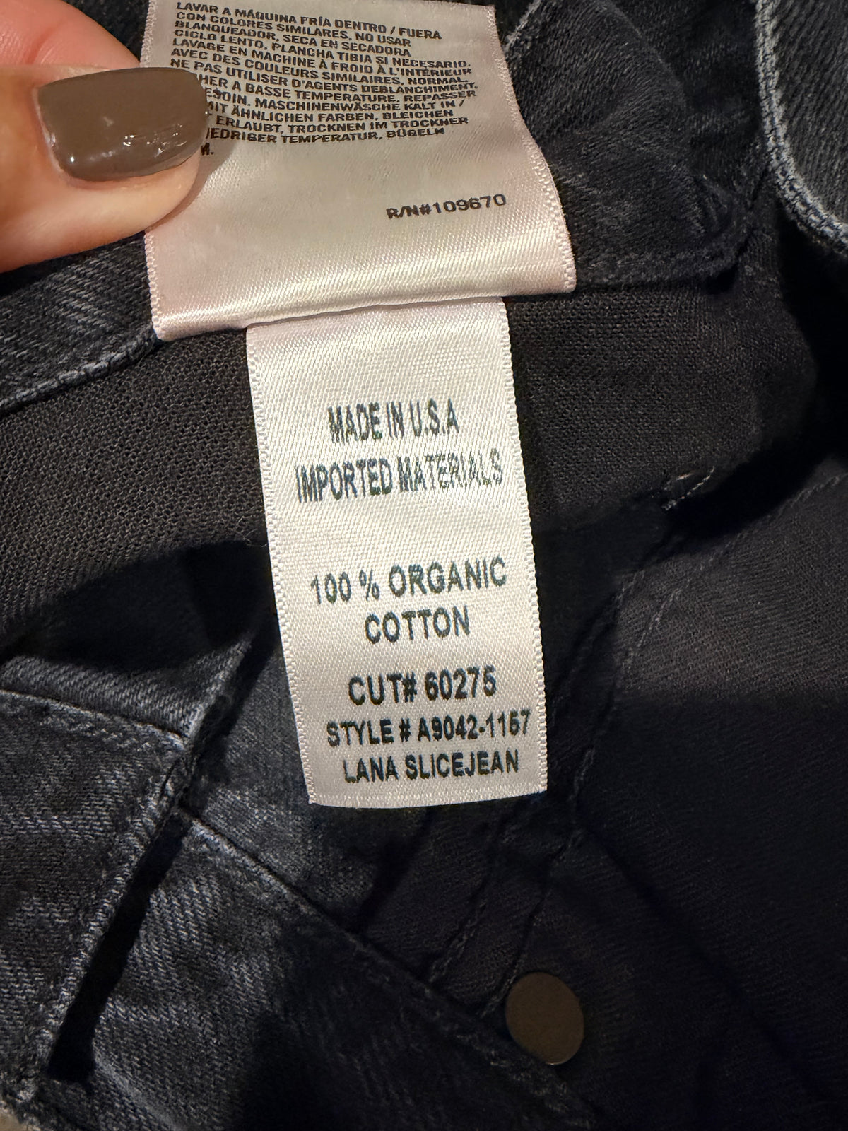 Agolde Black Straight-Leg Jeans with Knee Slit