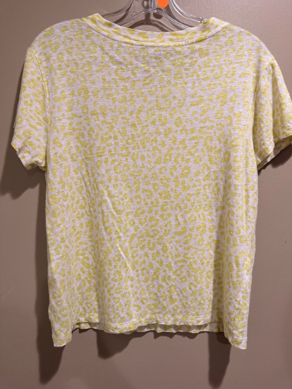 Sanctuary Pale Yellow LINEN Leopard Print Short Sleeve Tee