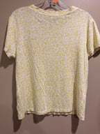 Sanctuary Pale Yellow LINEN Leopard Print Short Sleeve Tee