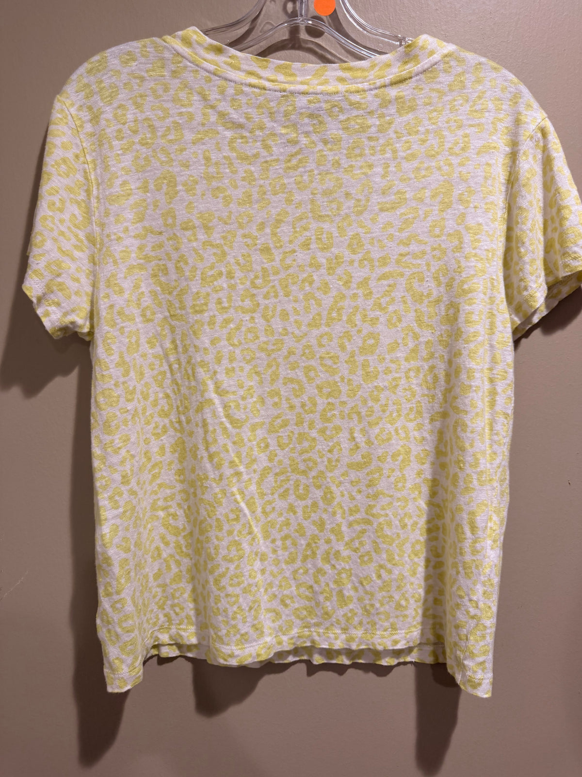 Sanctuary Pale Yellow LINEN Leopard Print Short Sleeve Tee