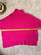 Kerisma Oversized Poncho Sweater Magenta Pink Mock Neck Dolman Sleeve