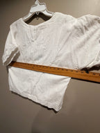 Anne Klein White Short Sleeve Linen-Blend Tee