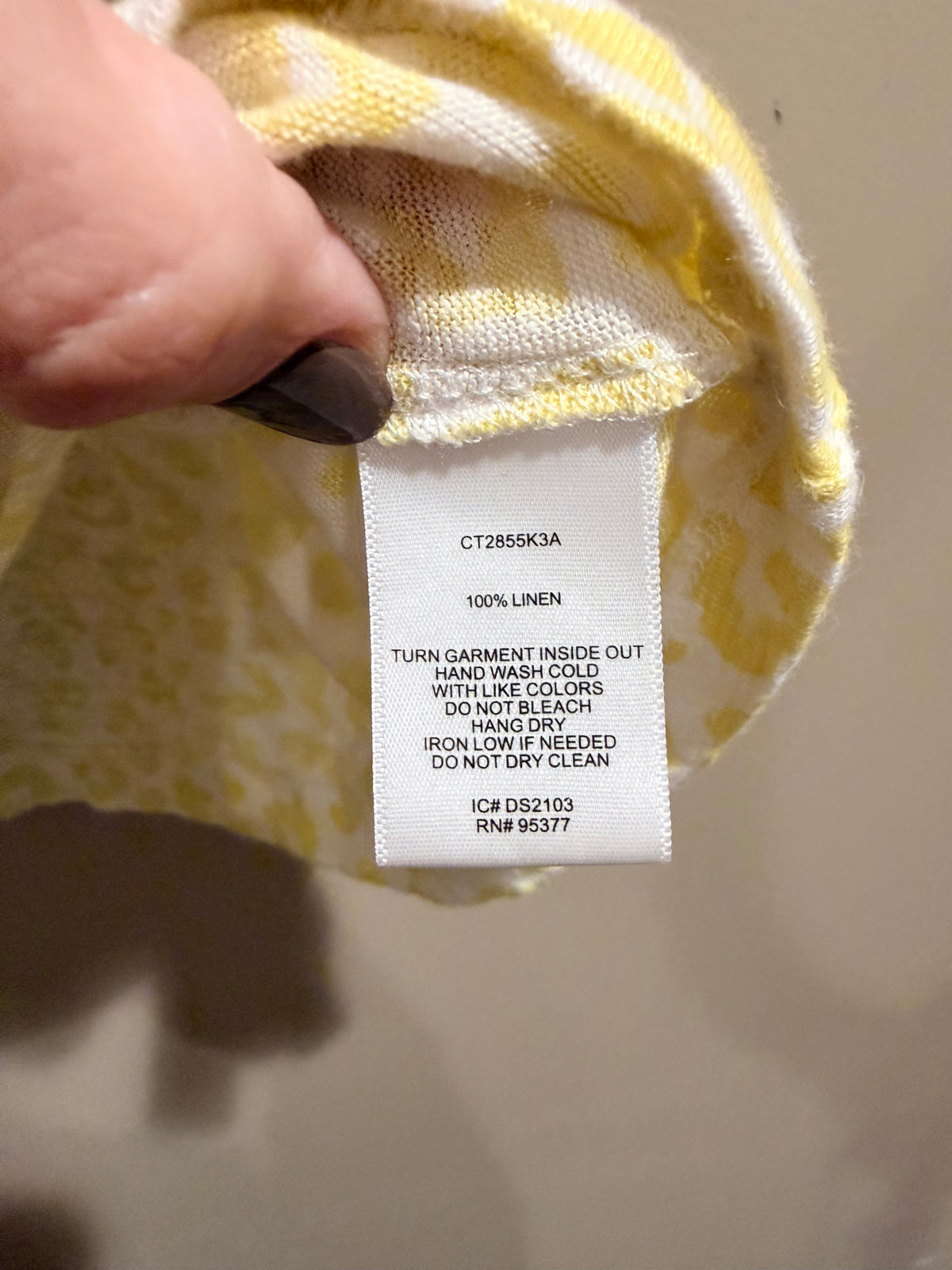 Sanctuary Pale Yellow LINEN Leopard Print Short Sleeve Tee