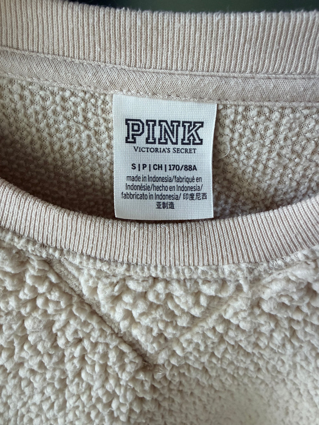 PINK Victoria’s Secret Sherpa Teddy Fleece Crewneck Sweatshirt S