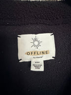 Offline by Aerie Black Sherpa Fleece Quarter Zip Pullover M Oversized Utility