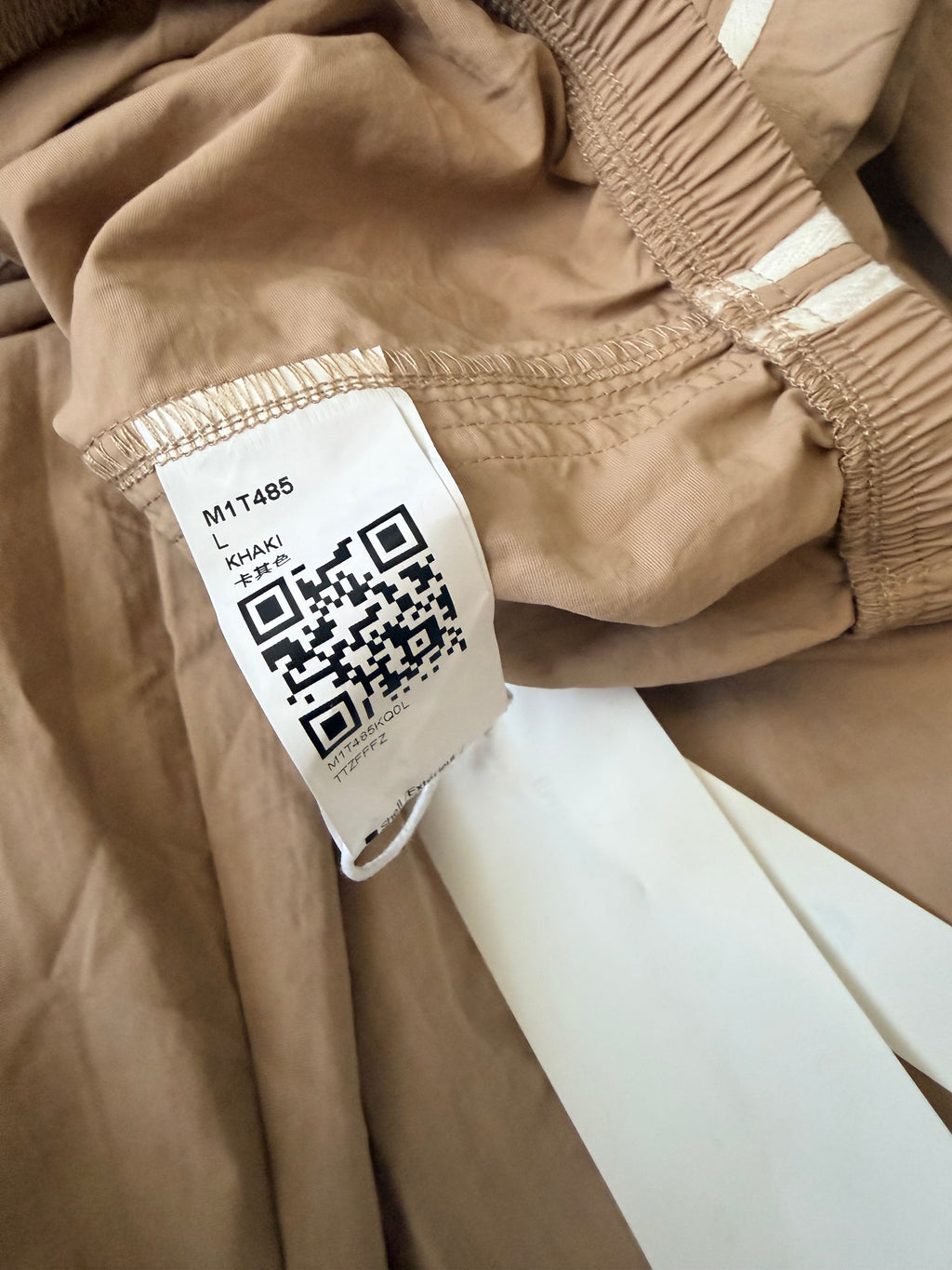 NWT Fisoew Khaki Parachute Cargo Pants Side Tie Wide Leg Size L