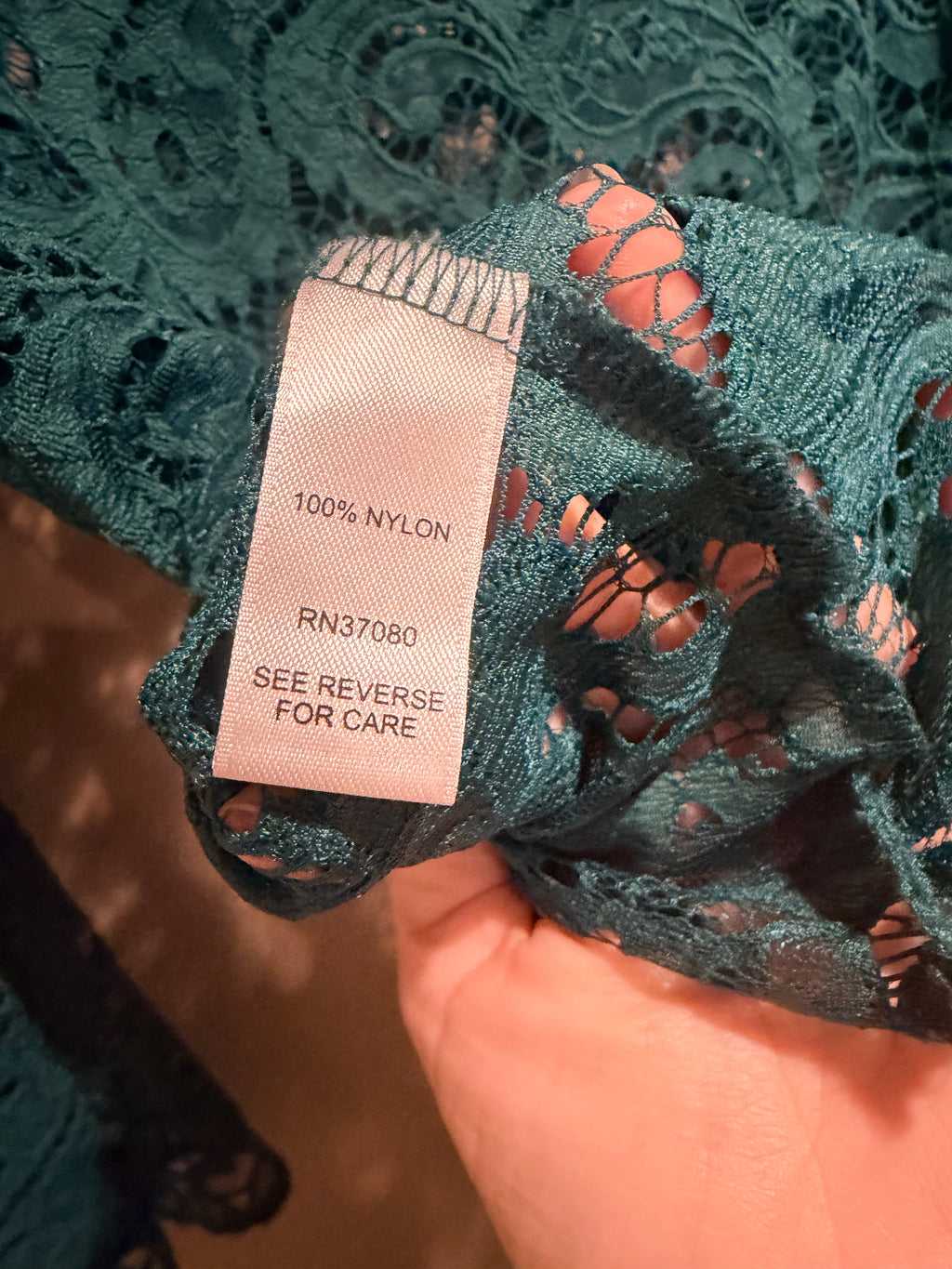 Cato Teal Lace Long Sleeve Blouse