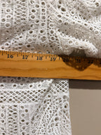 Davi & Dani White Crochet Lace Tunic Top L Boho Scallop Festival