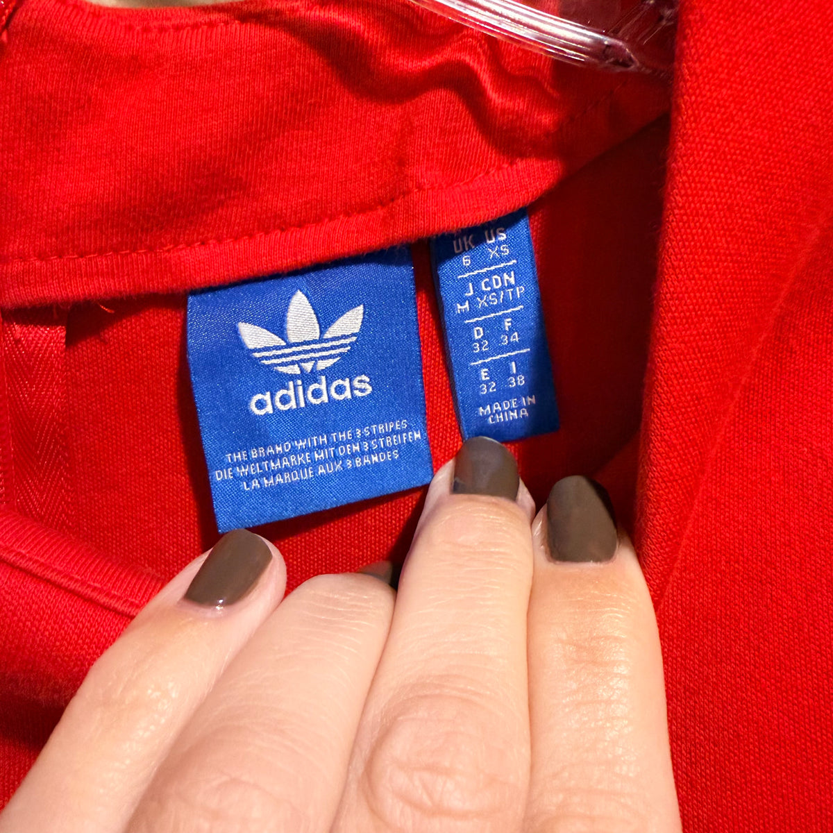 adidas Red  Trefoil Short Sleeve Tee
