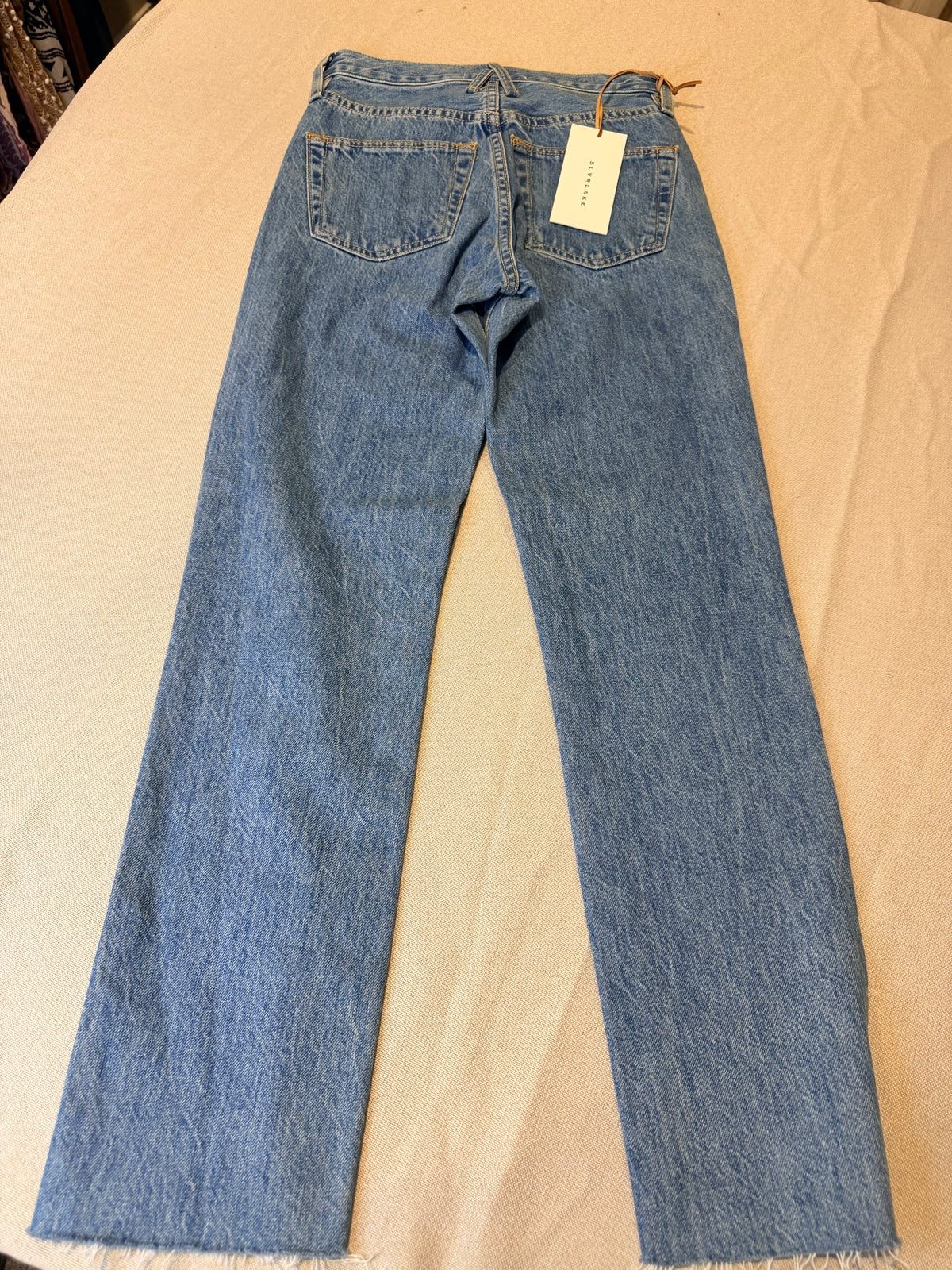 SLVRLAKE Women's Straight-Leg Blue Denim Jeans