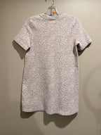 Women’s Short Sleeve Animal Print T- shirt dress - Beige