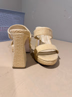 Jessica Simpson Woven Double-Strap Block Heel Sandals - Cream