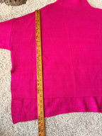 Kerisma Oversized Poncho Sweater Magenta Pink Mock Neck Dolman Sleeve