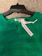 Emma & Michele Emerald Green Pleated Bell-Sleeve Dress