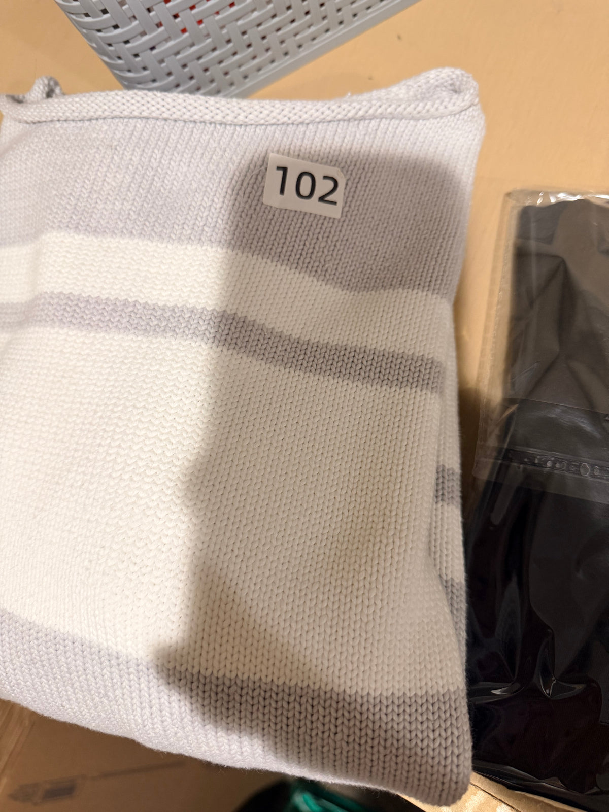 Lou & Grey Striped Crewneck Sweater - White & Light Gray