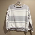 Lou & Grey Striped Crewneck Sweater - White & Light Gray