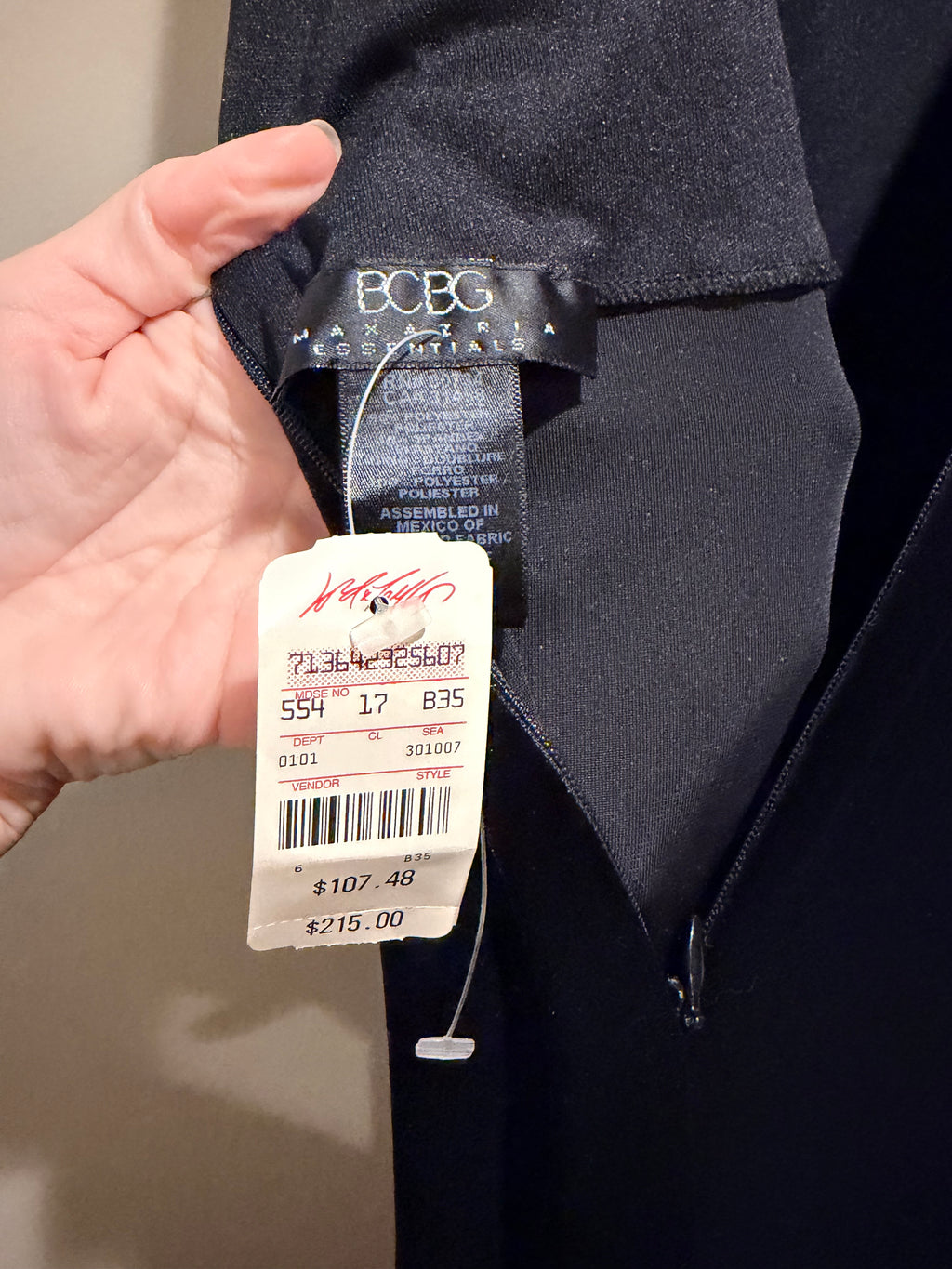 NWT BCBG Max Azria Black Velvet Draped Maxi Dress L $215