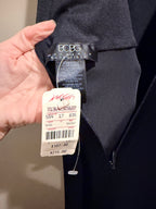 NWT BCBG Max Azria Black Velvet Draped Maxi Dress L $215