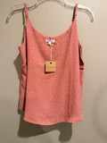 Blu Pepper Coral-Pink Polka Dot Camisole with Adjustable Straps