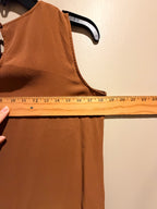 Eileen Fisher 100% Silk Sleeveless Blouse – XS – Rust/Cognac Brown