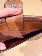 Coach Brown Leather Zip Around Wristlet Wallet Card Holder