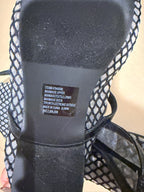 torrid Black Mesh-Pattern Ankle-Strap Sandals
