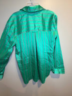 Rails Women’s Green White Striped Button Down Shirt Size M