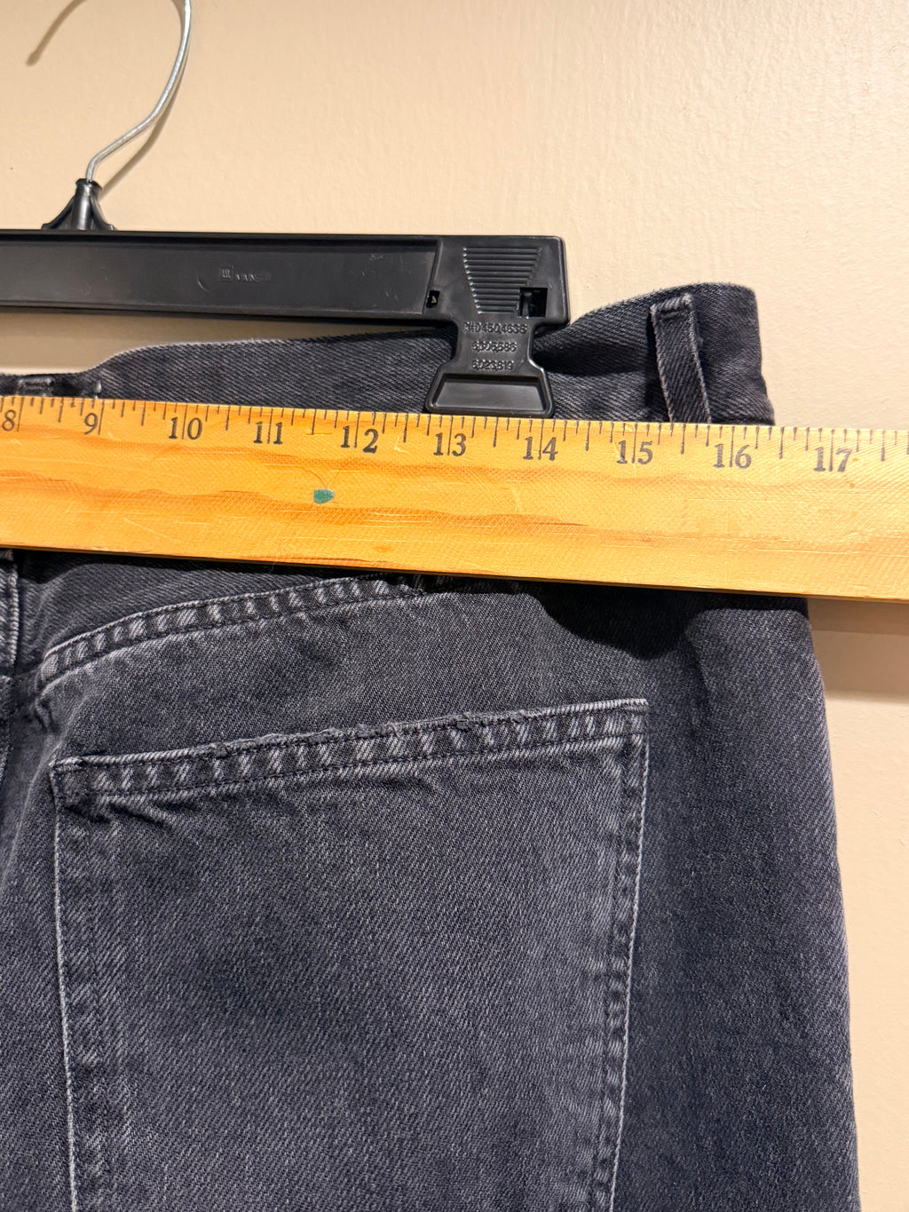 Agolde Black Straight-Leg Jeans with Knee Slit