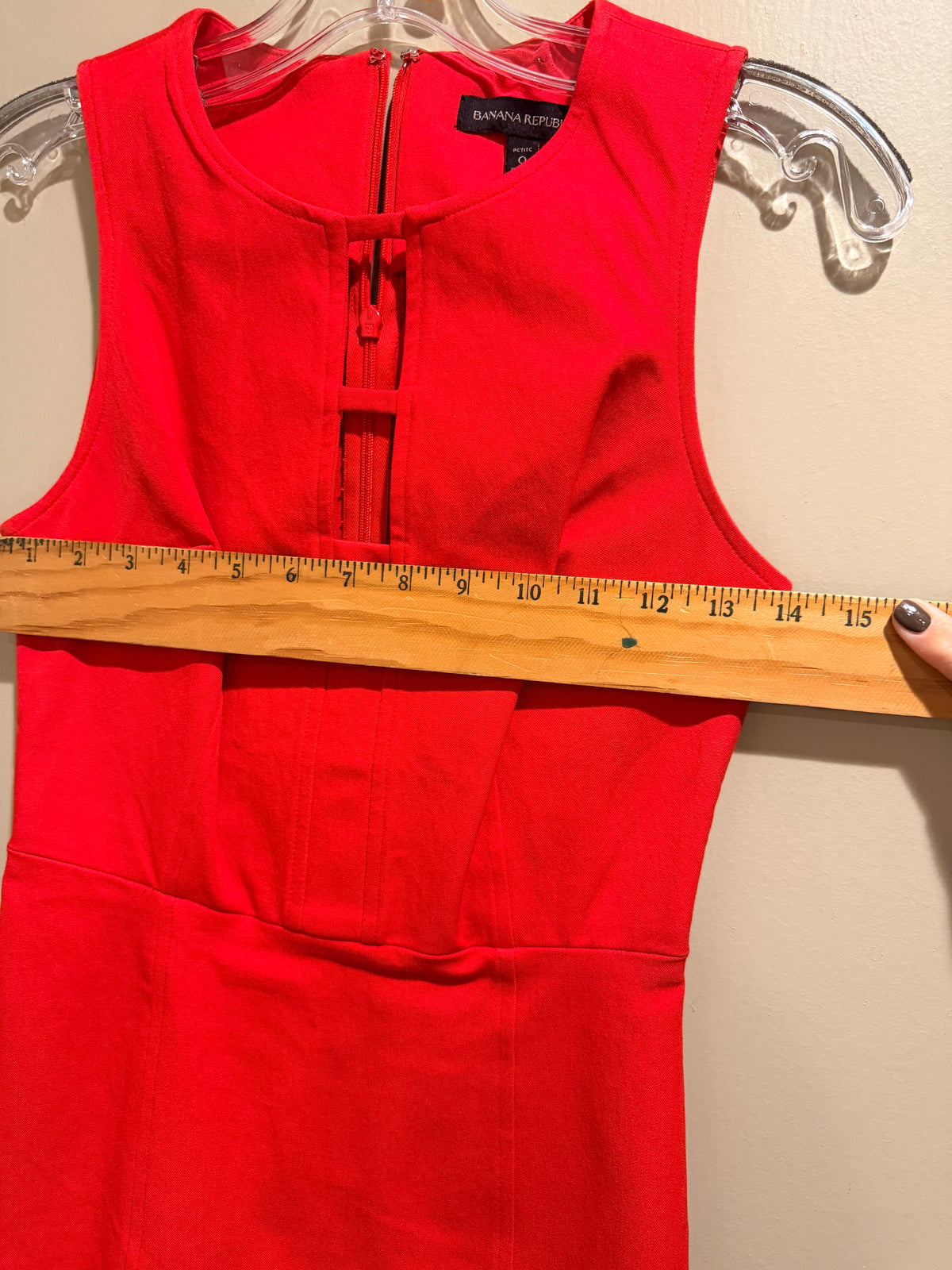 Banana Republic Red Sleeveless Sheath Dress