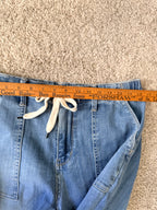 Judy Blue Jeans 9/29 Drawstring Waist Patch Pocket Relaxed Boyfriend Denim