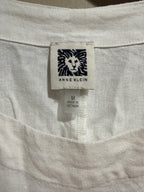 Anne Klein White Short Sleeve Linen-Blend Tee