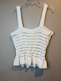 J. Crew White Crochet Peplum Camisole