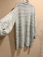 Lovestitch Wool Blend Long Cardigan Duster Blue Cream M/L