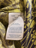 Ted Baker Silk Cotton Floral Midi Skirt Size 4 Yellow Gray