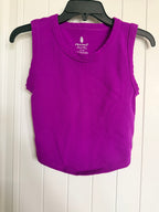 Free People FP Movement Purple Seamless Crop Tank Top M/L Ribbed Activewear