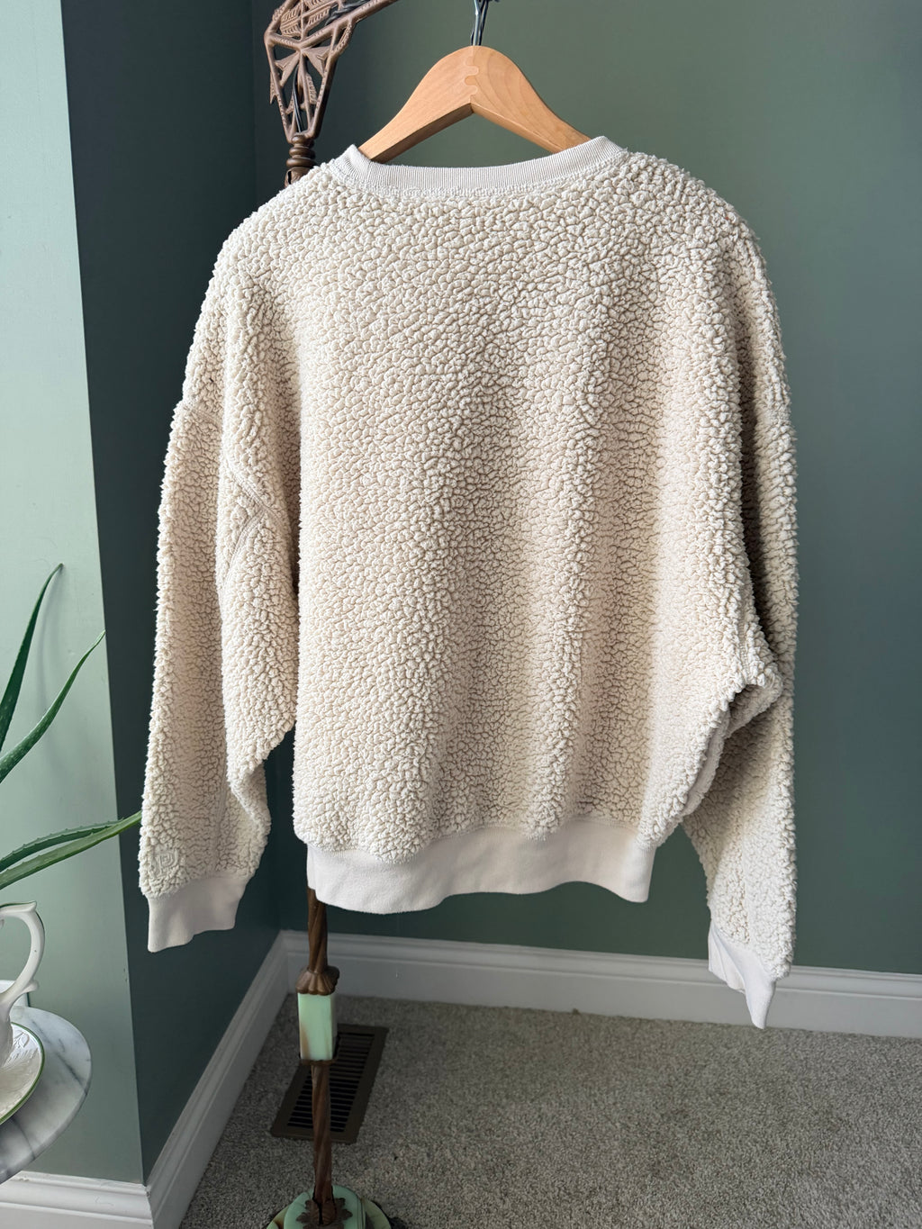 PINK Victoria’s Secret Sherpa Teddy Fleece Crewneck Sweatshirt S