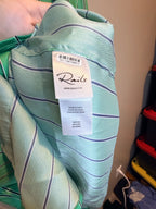Rails Women’s Green White Striped Button Down Shirt Size M