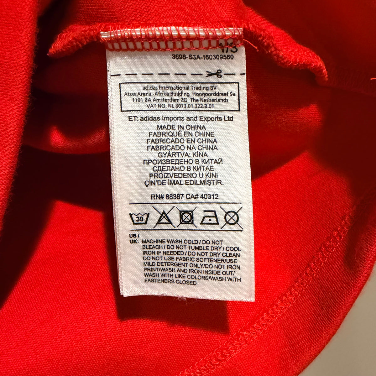 adidas Red  Trefoil Short Sleeve Tee