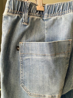 Judy Blue Jeans 9/29 Drawstring Waist Patch Pocket Relaxed Boyfriend Denim
