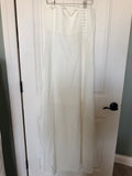SHEIN White Maxi Dress with Light Blue Floral Print and Tie Shoulders