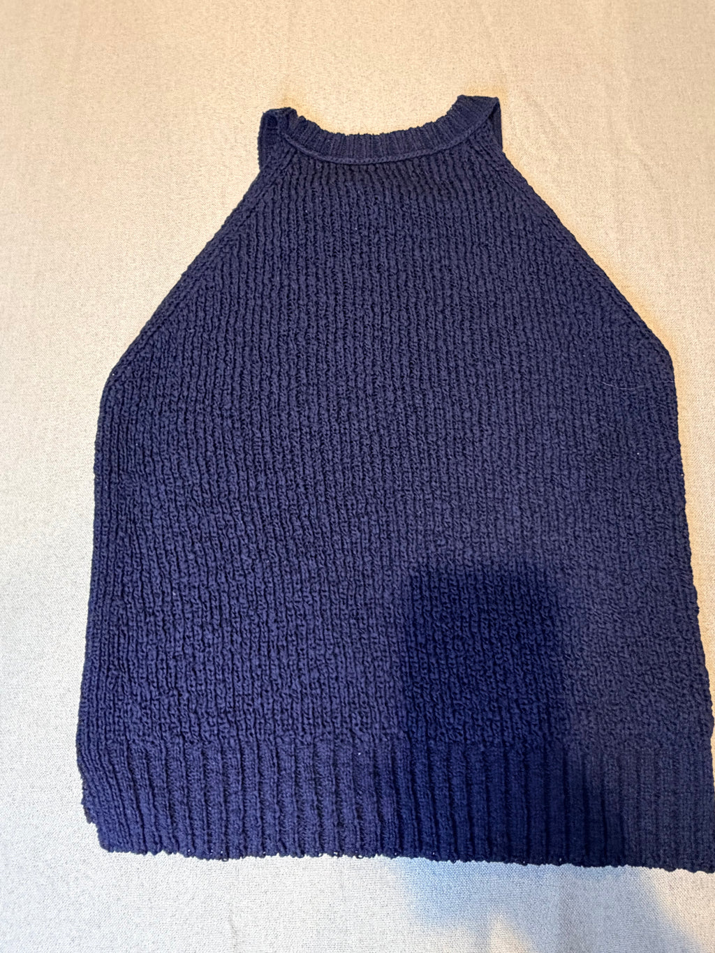 J. Crew Navy Ribbed Halter Tank