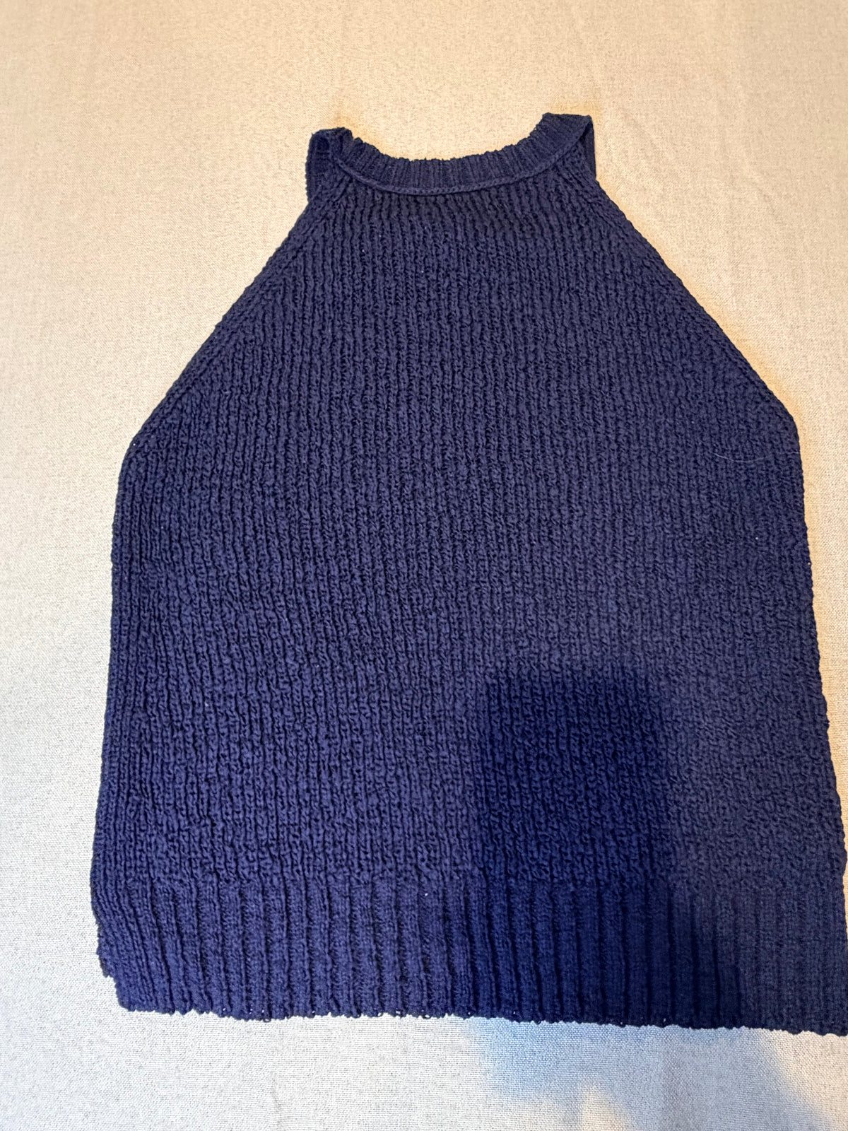 J. Crew Navy Ribbed Halter Tank