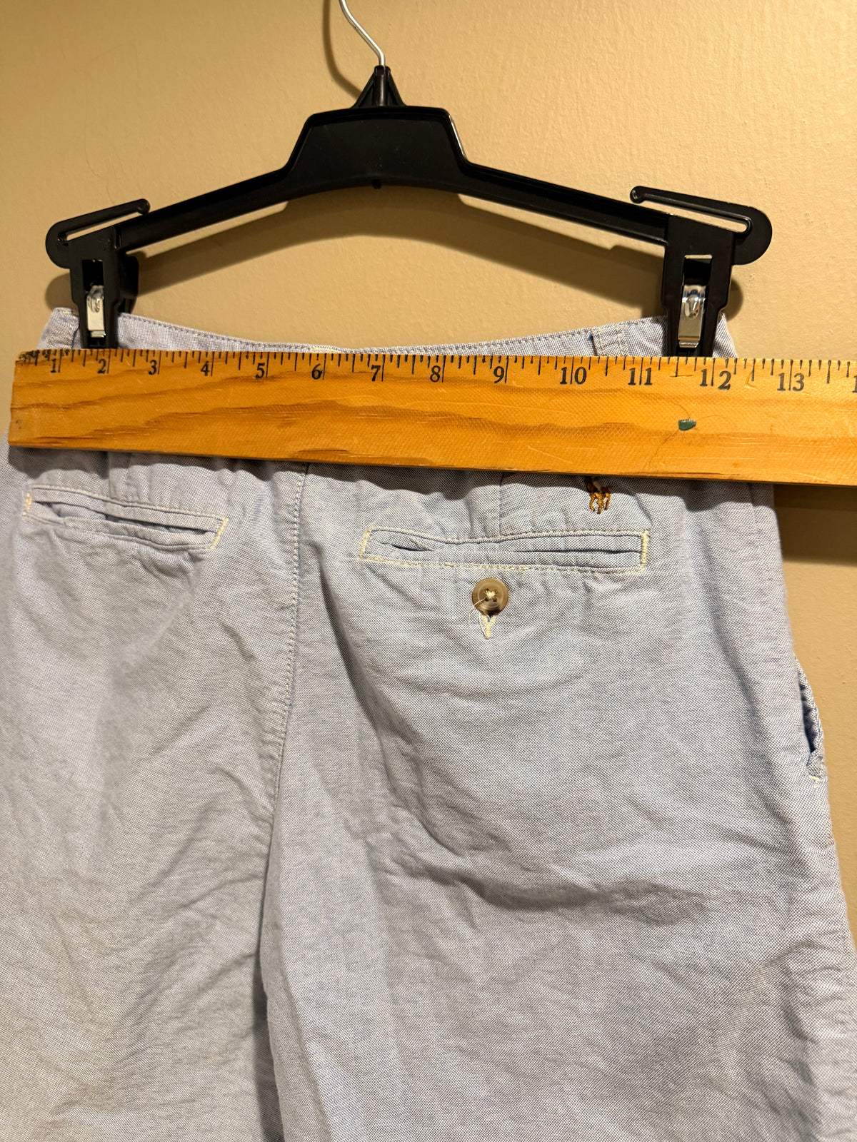 Polo Ralph Lauren Boys 14 Blue Oxford Chino Shorts Preppy Pony Logo
