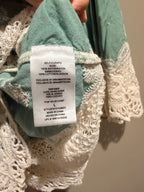 Democracy Seafoam Green Embroidered Crochet-Trim Tunic