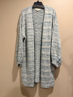 Lovestitch Wool Blend Long Cardigan Duster Blue Cream M/L